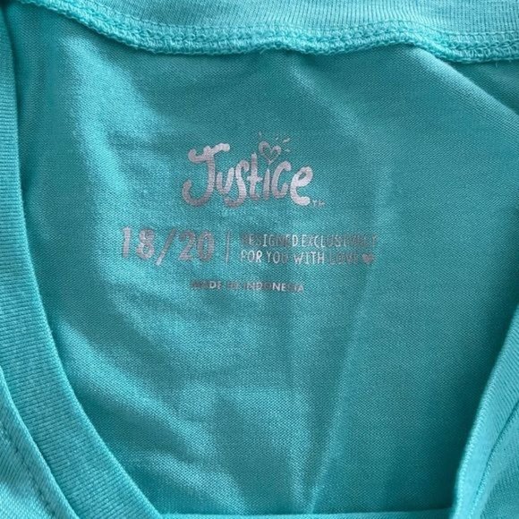 Bundle of 2! Justice Waistband Light Wash Jeans & Justice Kitty Tank Top Sz 18 - Picture 9 of 10